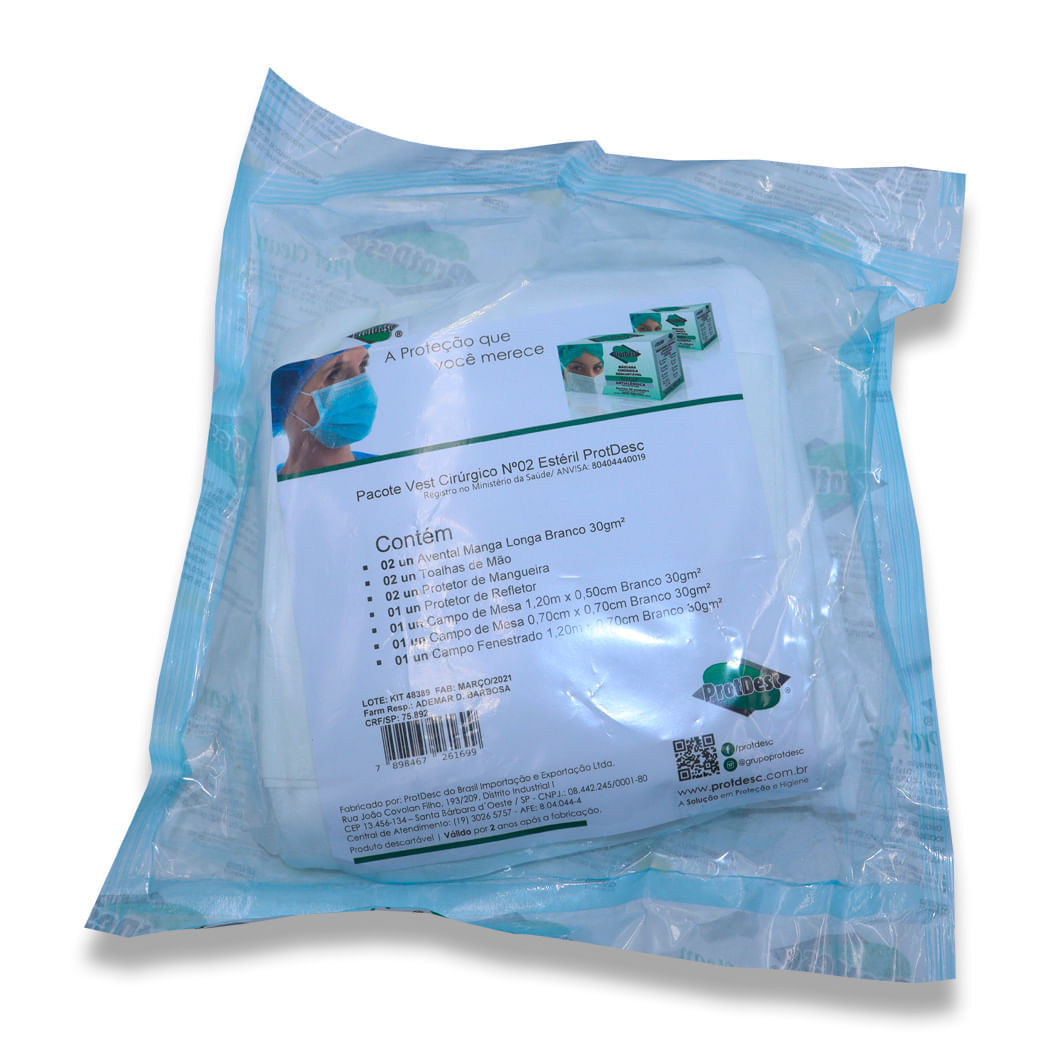 Kit Vest Cirúrgico Estéril n°2 - Protdesc