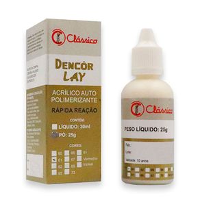 Resina Acrílica Dencor Lay Autopolimerizavel 61 Pó 25g - Clássico