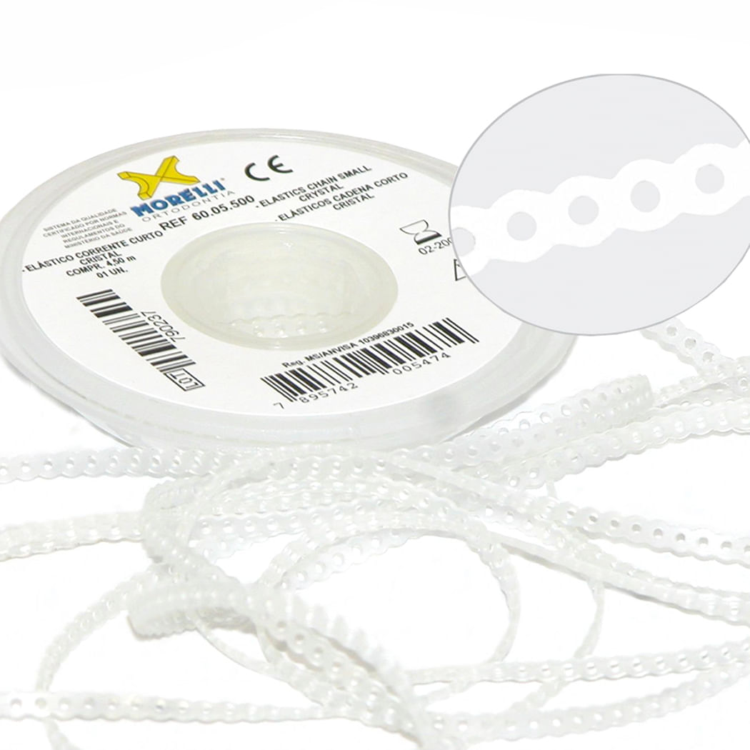 60.05.500 Elástico Corrente Curto Cristal 4,5m - Morelli