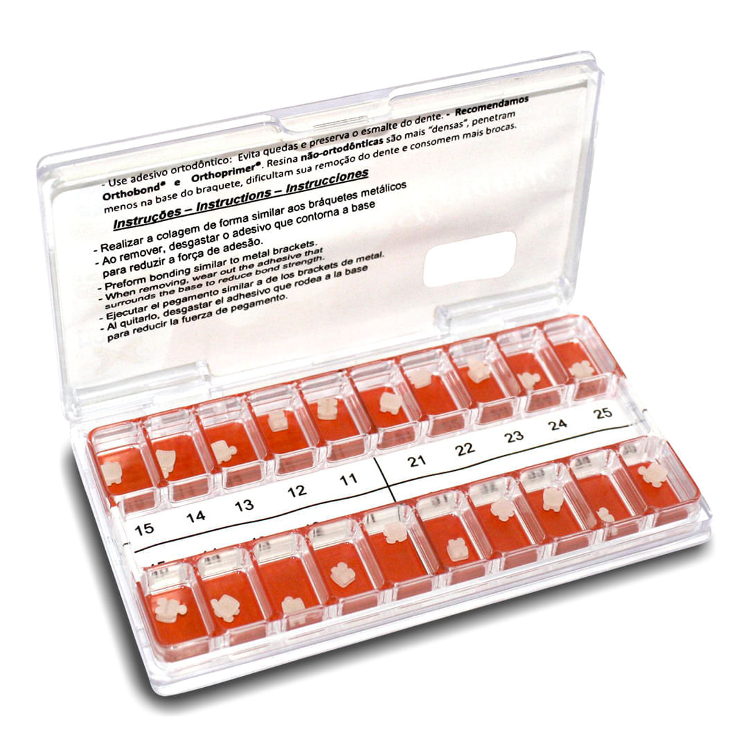 10.18.901 Kit de Bráquetes 01 Caso Prescrição Edgewise Ceramic .022 Gancho Canino - Morelli