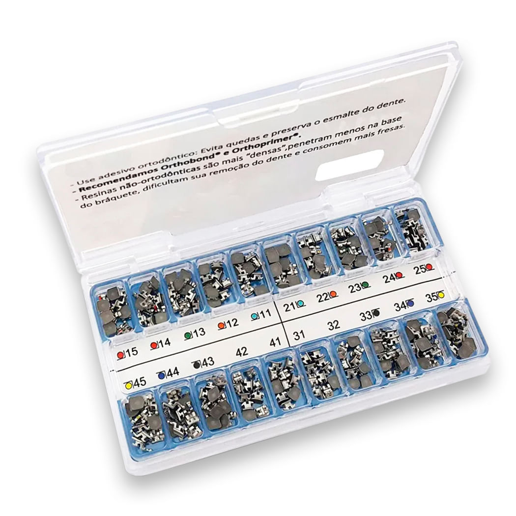 10.15.933 Kit Bráquetes 10 Casos Prescrição Roth Max .022 Canino 9°Ang Gancho Can/Pres - Morelli