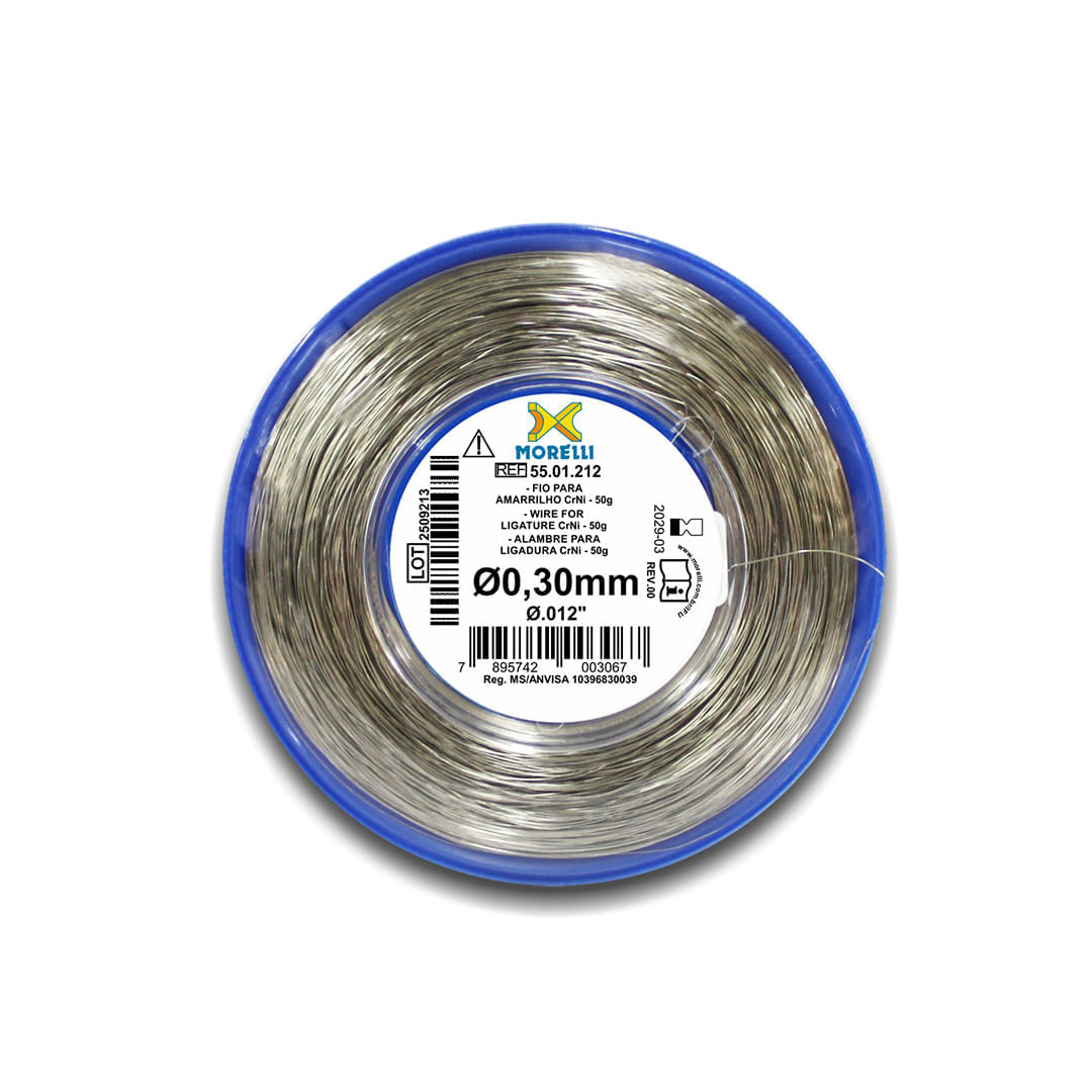 55.01.212 Fio Para Amarrilho Crni Redondo 0,30mm (.012") Em Rolo 50g - Morelli