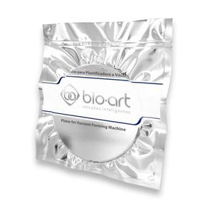 Placa Cristal 0,60mm Pacote com 2 Metalizada Redonda - Bio-Art