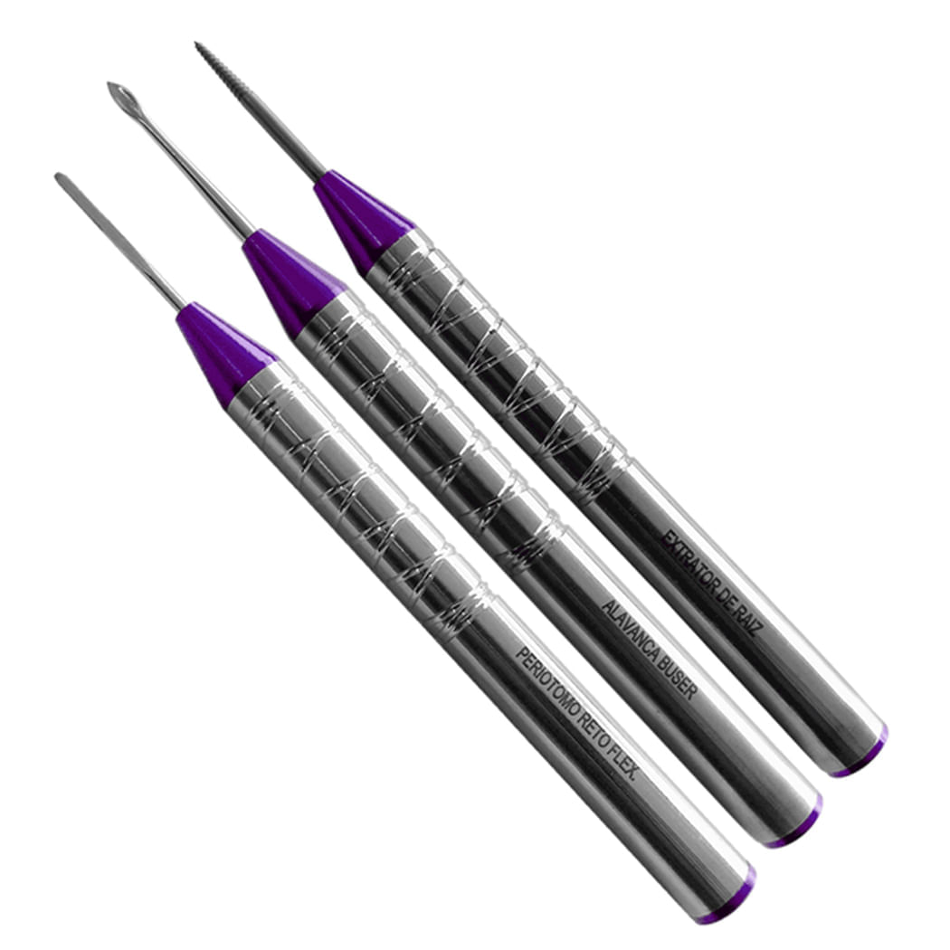 Kit de Extratores de Raiz c/ 3 CABO OCO LILÁS - Steel Max