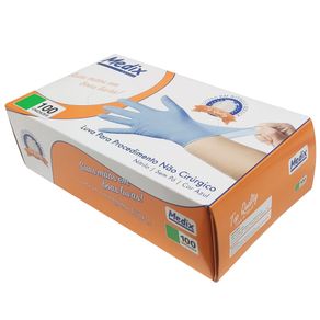 Luva de Procedimento Azul Nitrilo sem Pó P - Medix
