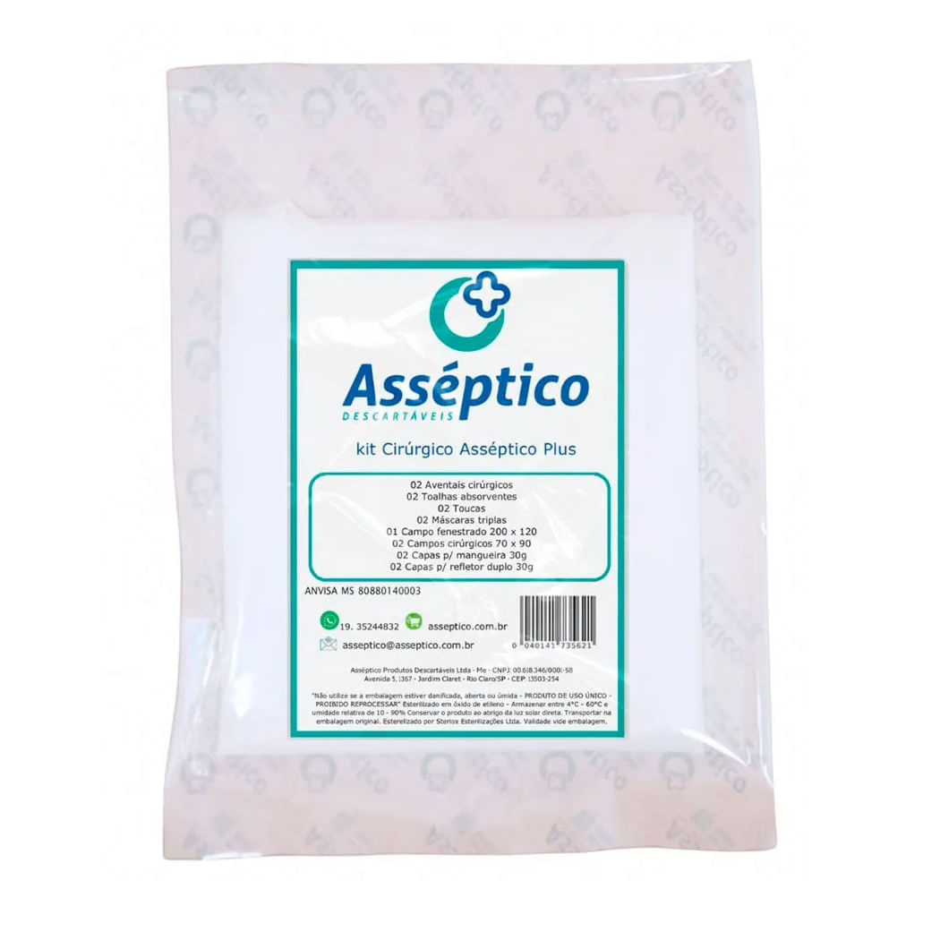 Kit Cirúrgico Plus Gr30 Branco com 15 Peças - Asséptico