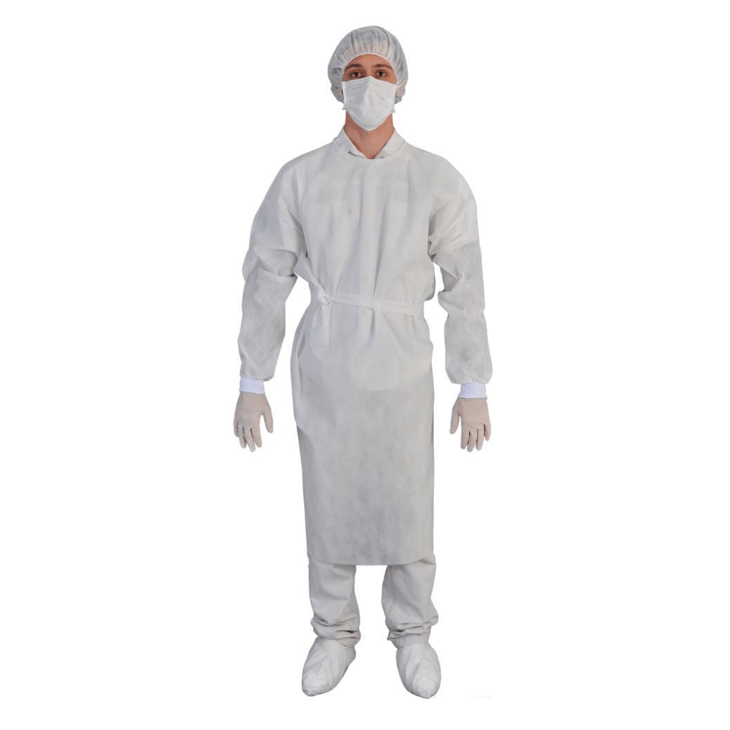 Avental Manga Longa Simples Tamanho Único Gr40 Branco com 10 - Asséptico