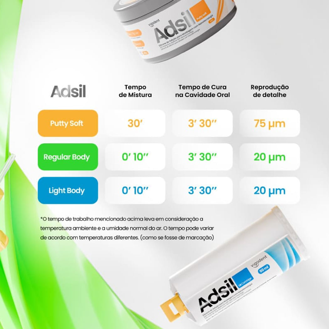 Silicone de Adição Adsil Putty Soft + Regular Body - Vigodent